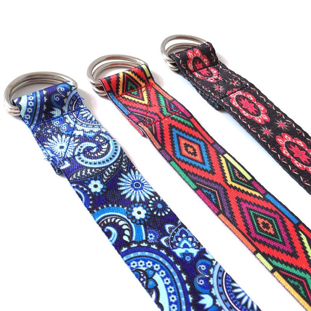 Ceinture de Yoga élastique à motif de couleur, confortable et Durable, exercice de Fitness, corde de Fitness, accessoires auxiliaires de Fitness