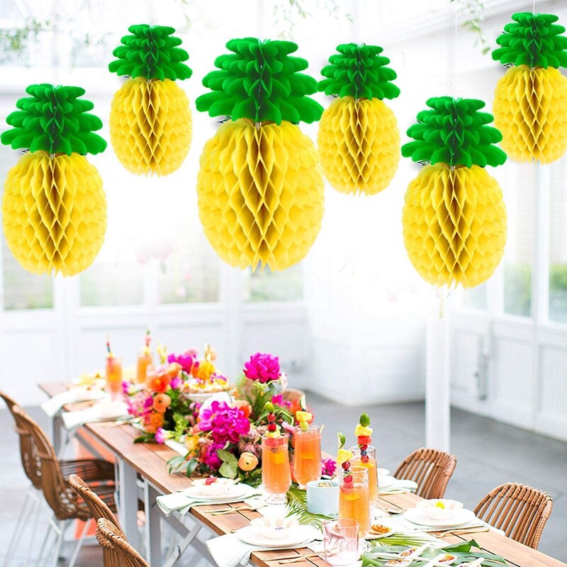 Wiszące papierowe papierowe flaming ananas kaktus o strukturze plastra miodu strona dekoracji hawajskie Luau urodziny ślubny wystrój domu dostaw