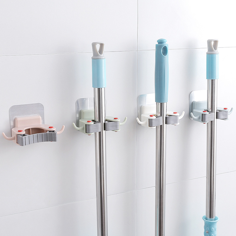Wandgemonteerde mop-organizer houder borstel bezemhanger opbergrek keukenclip naadloze dweilhaak met gemonteerd ophangen