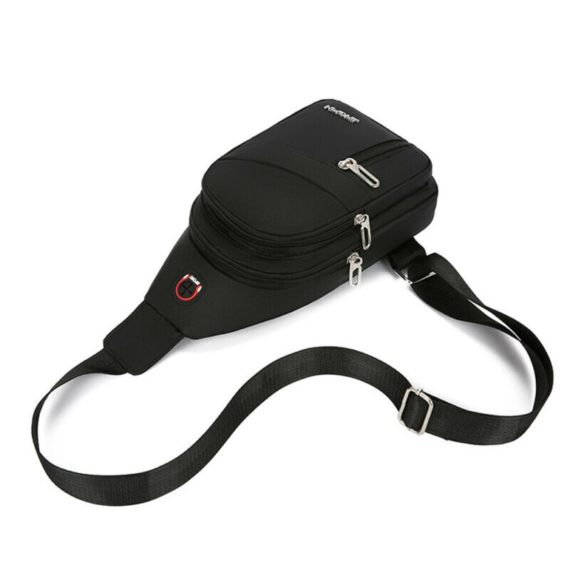 Men's Chest Bag Cycle Sling Pack Satchel Shoulder Bag Handbag Male Zipper Casual Small Day Packs Purse