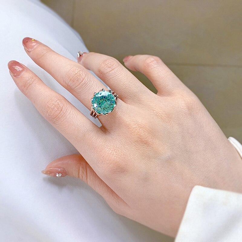 Oevas 100% 925 Sterling Zilver Hoge Carbon Diamond Lotus Ringen Hanger Ketting Voor Vrouwen Sparkling Luxe Fijne Sieraden