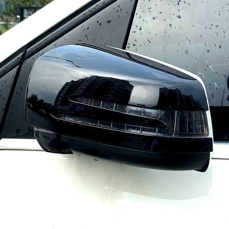 Para Mercedes Benz a B CLA GLA C E clase W176 C117 X156 W204 W212 negro brillante ABS espejo retrovisor lateral cubierta embellecedora