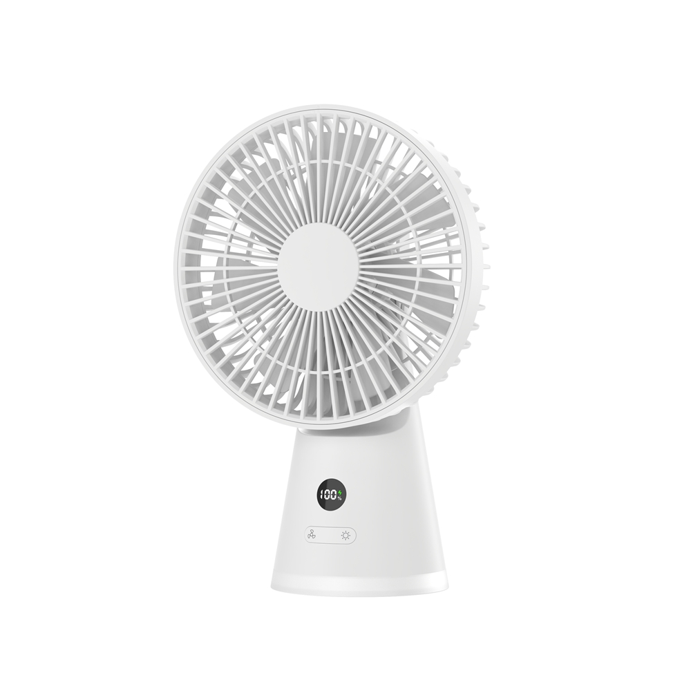 Vvissko Usb Bureauventilator Sterke Luchtstroom & Stille Werking Drie-Speed Wind Mini Tafelventilator 3600Mah Voor Thuiskantoor Slaapkamer: WHITE