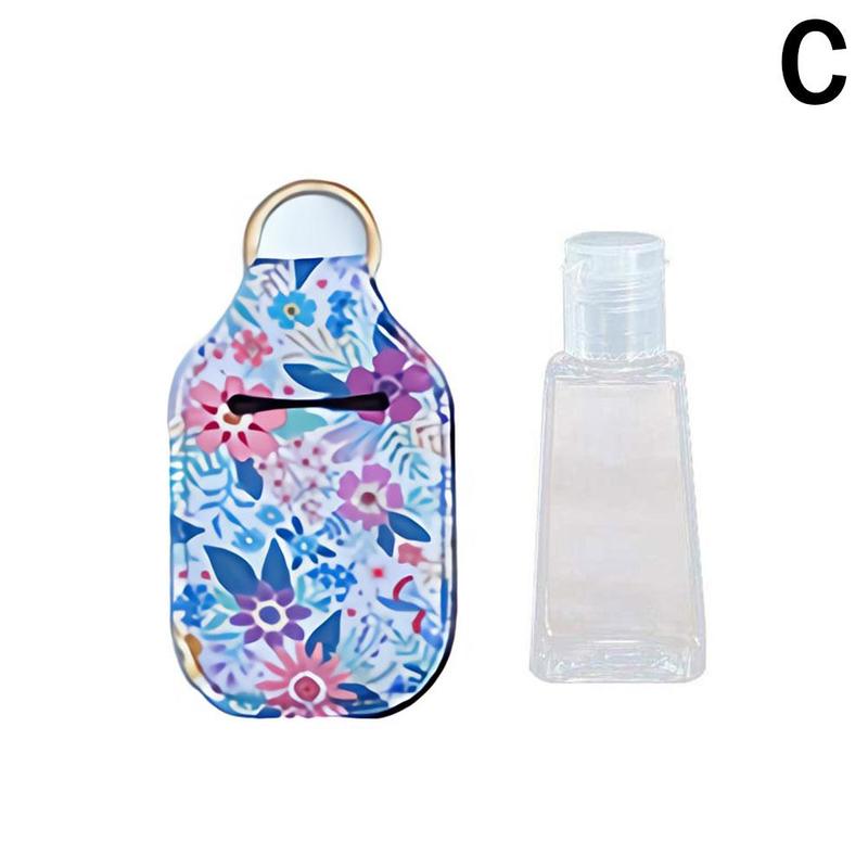 Hand Sanitizer Bottle Mini Portable Travel Silicone Bottles Holder Disinfect Keychain Refillable Bottles with Gel O6X0: C