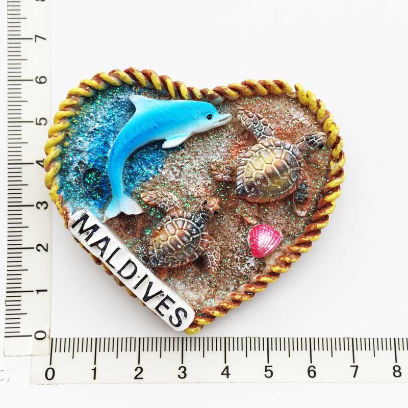 Imanes de nevera de recuerdo turístico de Maldivas asiáticas, artículos de decoración, artesanías, de colección de refrigerador magnético