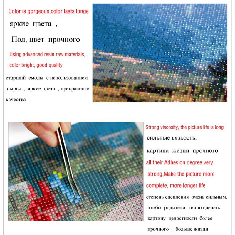 Pintura de diamante 5d artesanal, cubo completo cuadrado, bordado de diamantes, patrón de paisaje de barco rojo, pasatiempos y mosaico de diamantes de Navidad