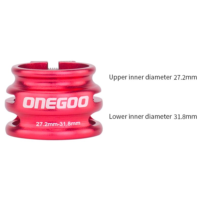 Onegoo Dubbellaags Fiets Zadelpen Verstelbare Klem 31.8/34.9Mm Aluminium Mtb Racefiets Carbon Zadelpen Buis clip: Red 27.2-31.8mm