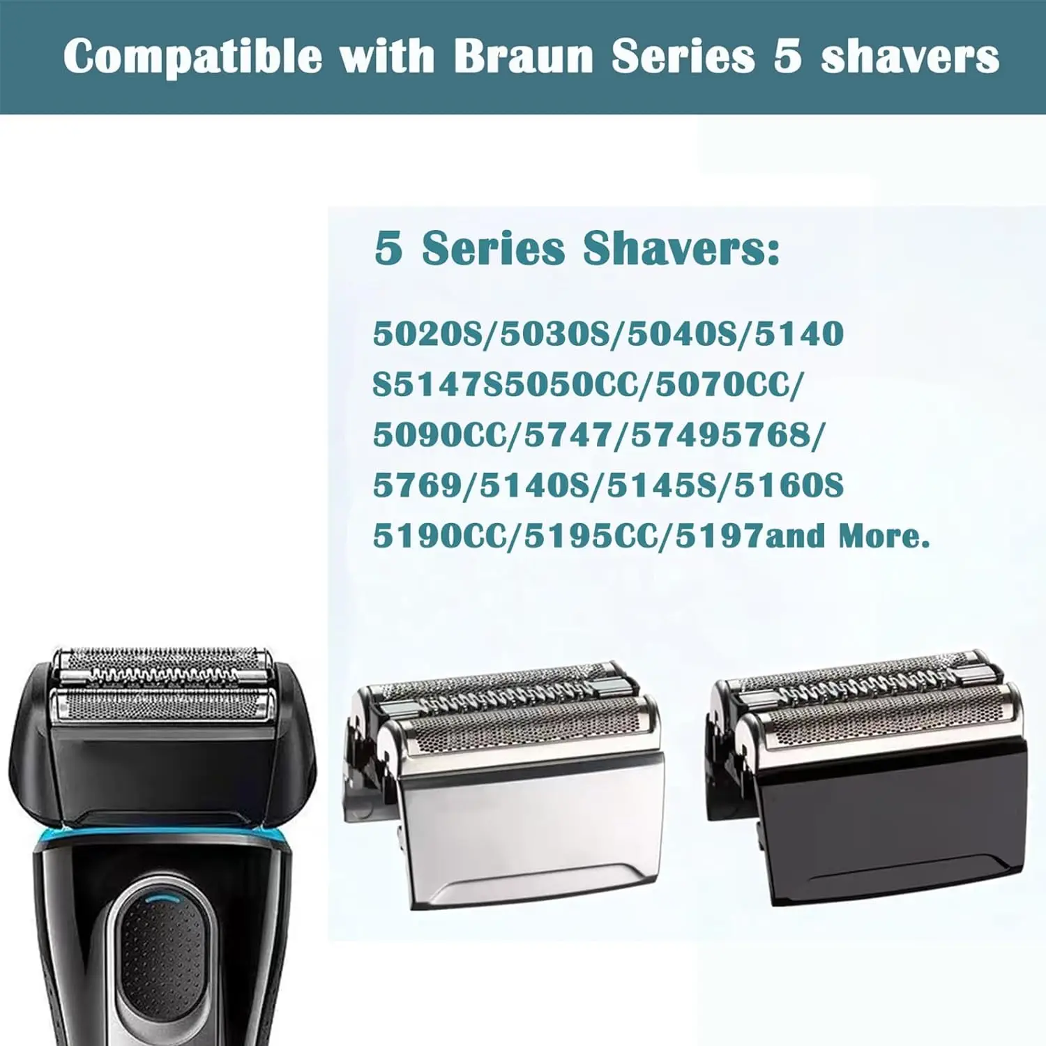 52B Ersatzkopf passend für Braun Serie 5 Elektrorasierer 5020,5020s,5030,5030s,5040,5040s,5050,5050cc,5070,5070cc,5090