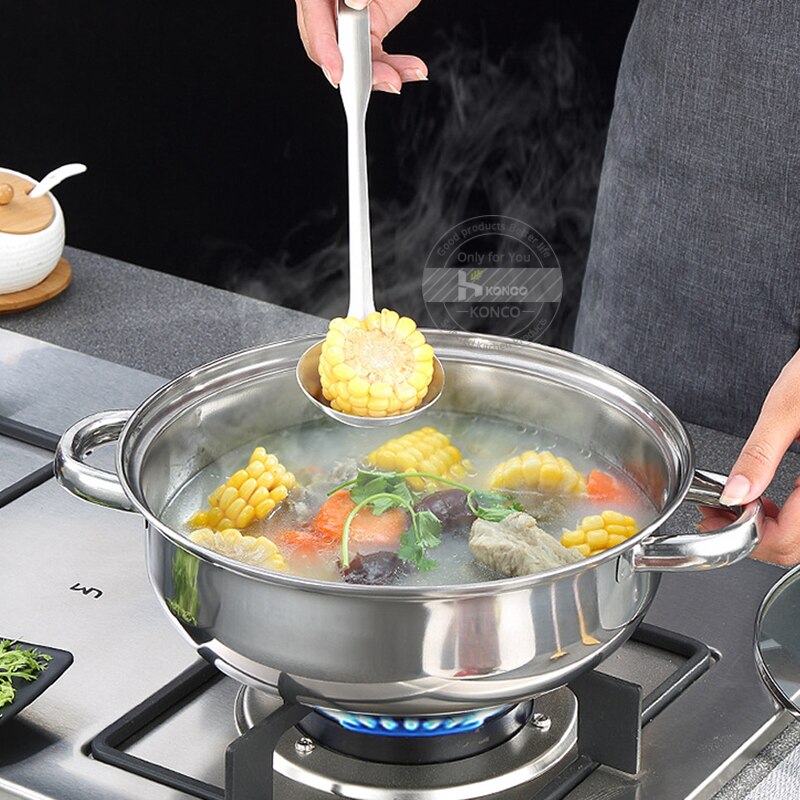 Konco rostfritt stål ångkokare gas induktion spis soppa ångbåt pot 1/2 tur ångbåt transparent glas lock kök köksredskap