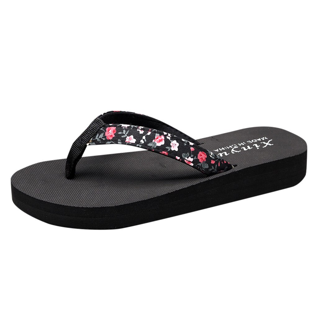 Bohemian Ethnic Style Flat Shoes Female Sandals Sandals Beach Slipper Women Outdoor Flat Beach Slides#E: Multicolor  / 39
