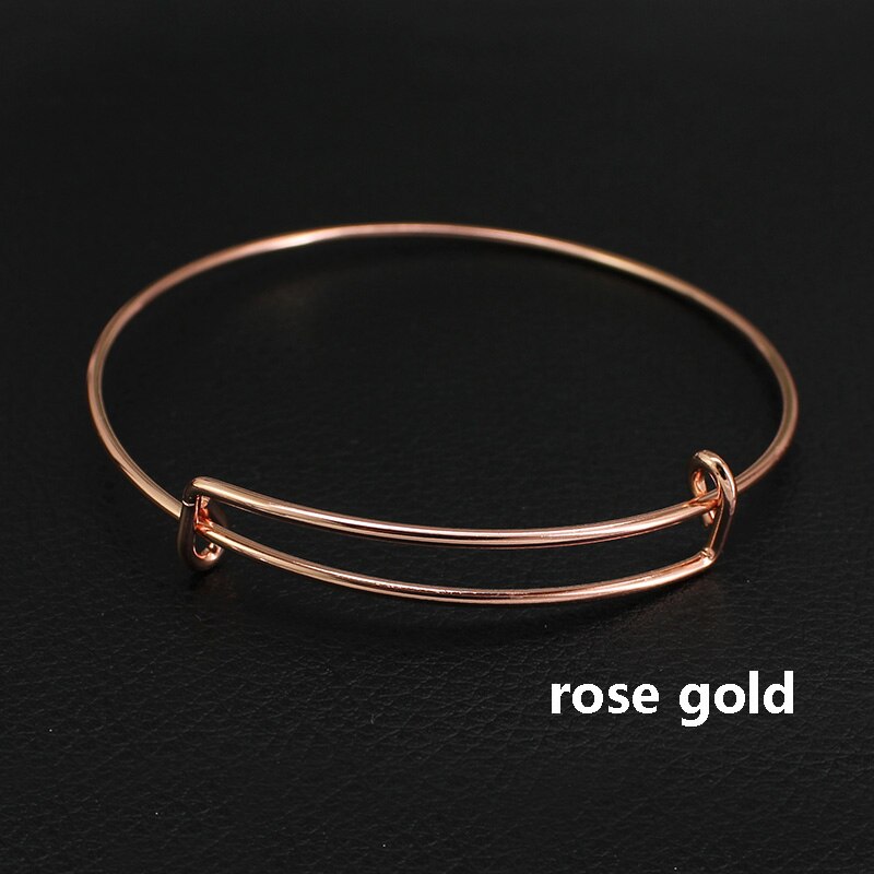 Charming Expandable Bangle Bracelet DIY Charm Wire Adjustable Bangle Women Adult 10Pcs Lot Gold Silver Color: rose gold