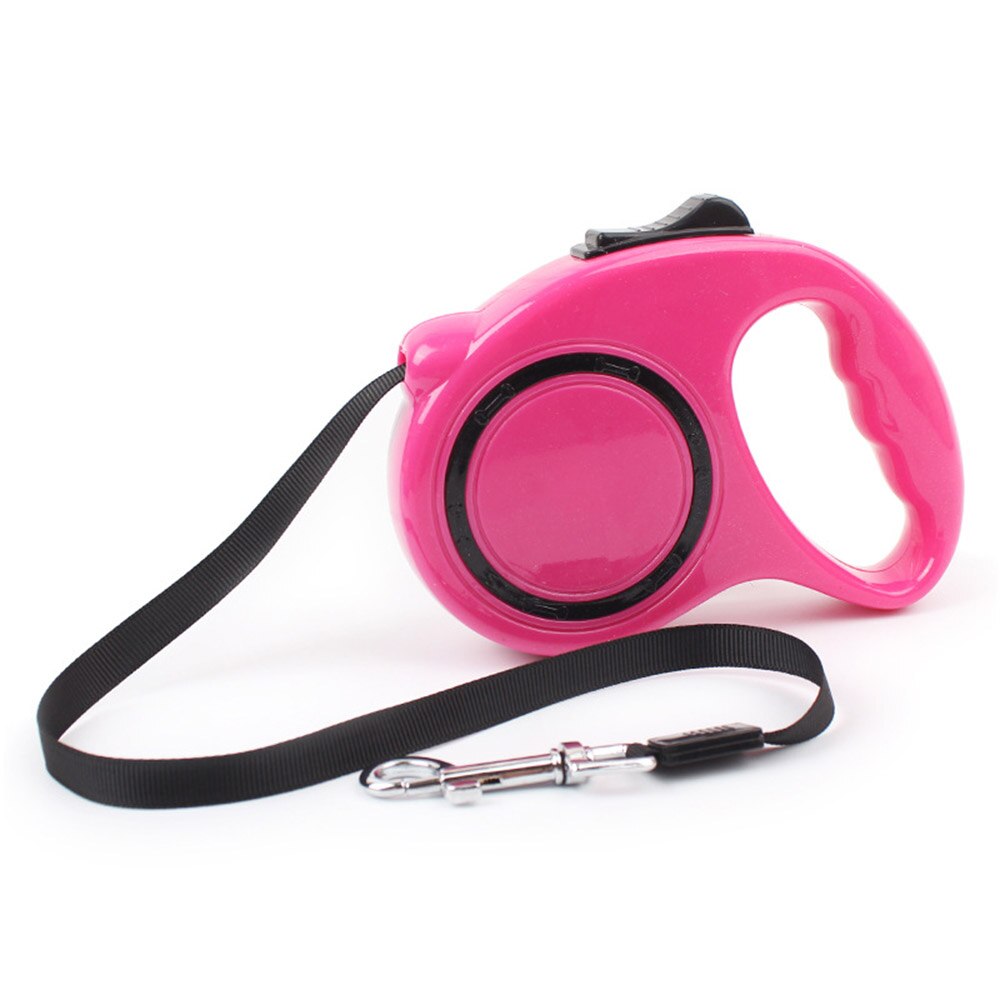 Dog Leash Automatic Retractable Pets Walking Nylon For Small and Medium Black Big Handle: peach