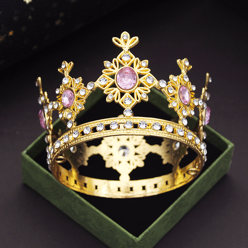 Party Prom Verjaardagstaart Kroon Kleine Tiara's voor Pop Groen Roze Diadeem Bruids Bruiloft Haar Sieraden Tiara's Hoofdornamenten: Licht Geel Kleur