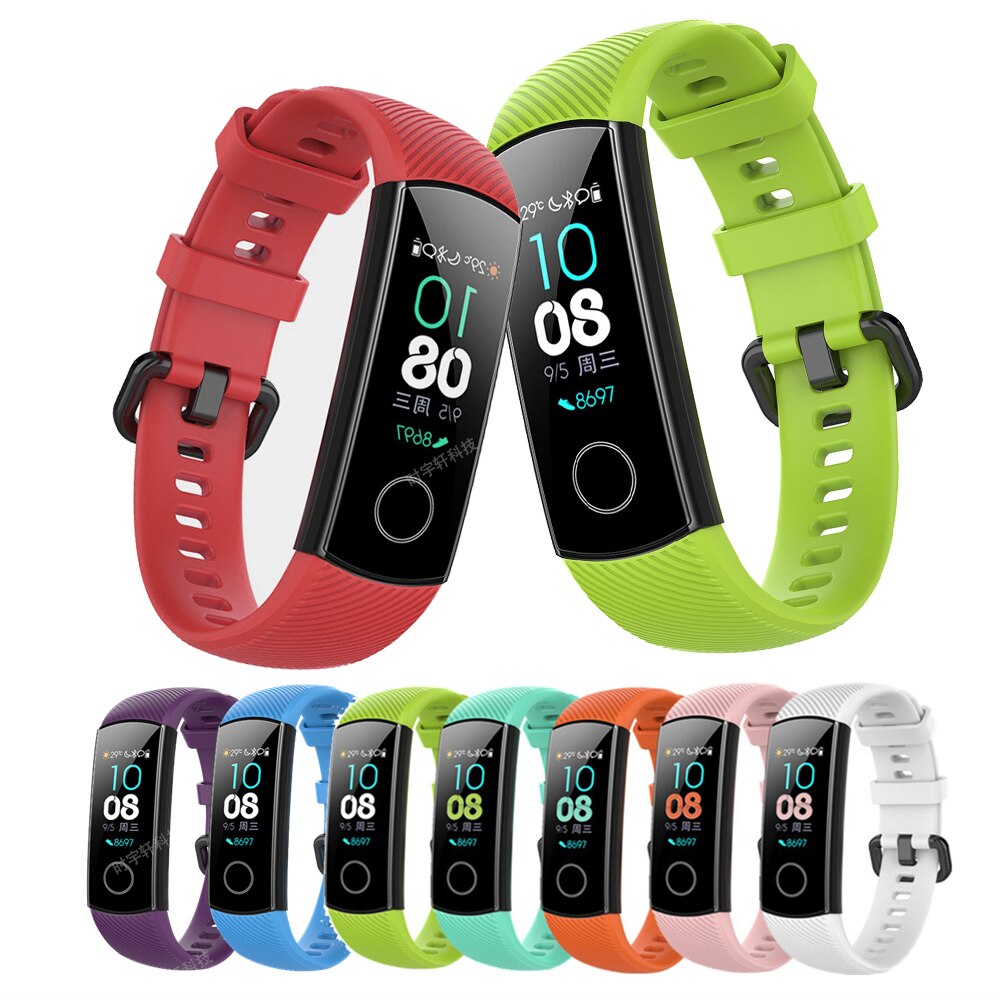 Silicone Wriststrap For Huawei Honor Band 4 5 Smart Accessories Wristband Strap For Honor Band 5(CRS-B19S) Replaceable Bracelet