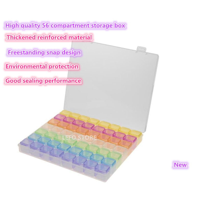 56 Grids DIY Diamond Painting Rhinestone Transparent Plastic Storage Box Embroidery Beads Cross Stitch Cases Organizer