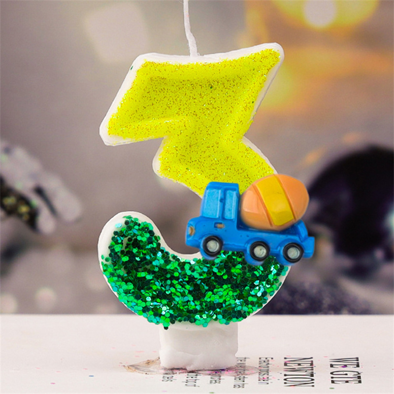 1 Uds. Número 0 1 2 3 4 5 6 7 8 9, vela grande verde, velas para niños y niños para destellos, recuerdos de cumpleaños, velas decorativas para pasteles: WOOD