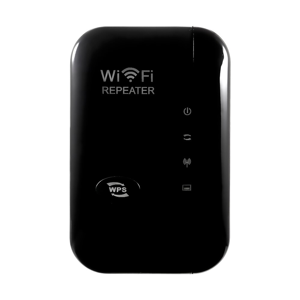 300M Wifi Signaal Versterker Draadloze Wifi Repeater Wifi Range Extender Met 2 Interne Antennes Voor Home Office Wit Eu plug: Black  US Plug