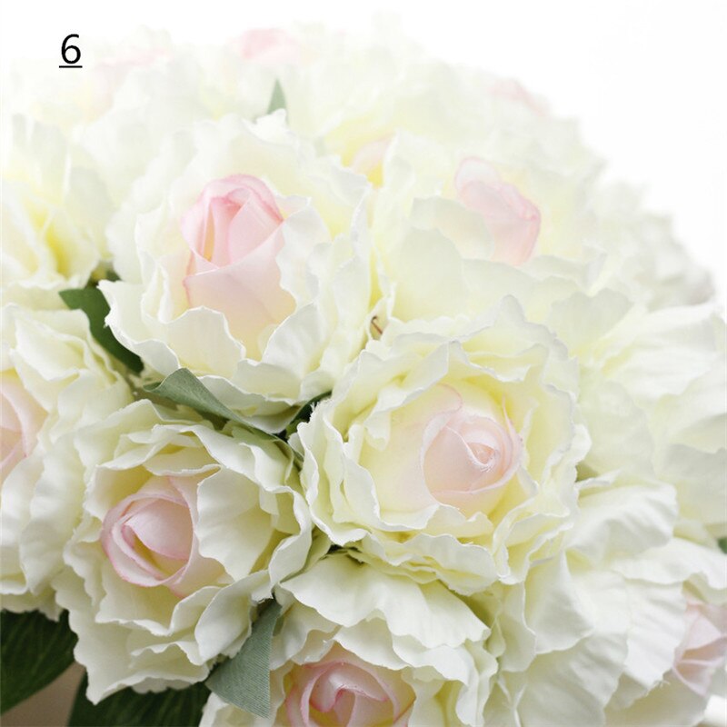 Kunstmatige Boeket Peony Rose Zijde Bruid Boeket Decor Bruiloft Slaapkamer Thuis Bloem Muur Materialen Valentijnsdag: 6