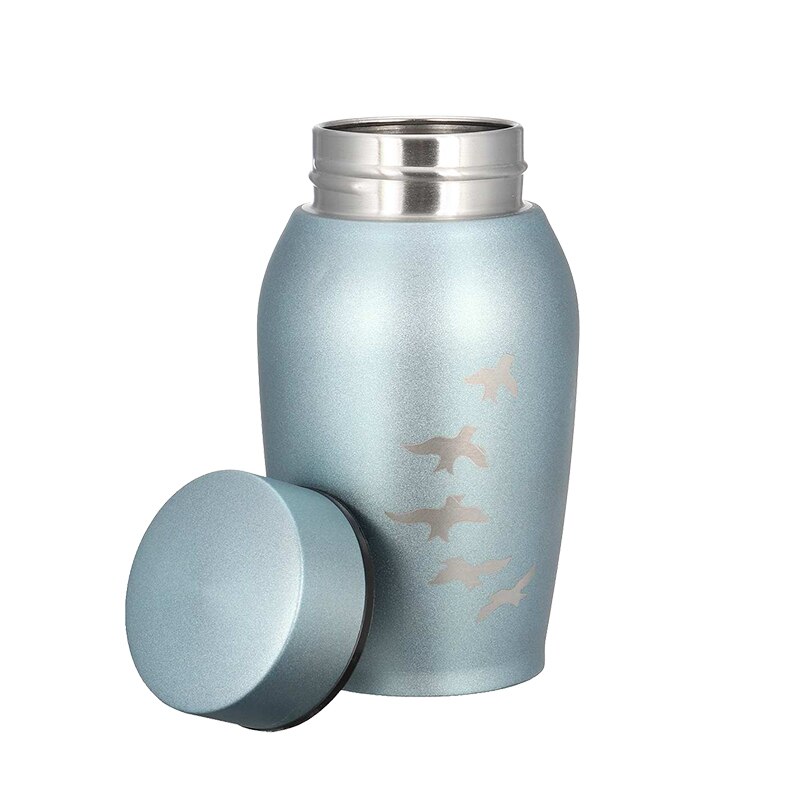 250ML Stainless steel Urns Pets Dog Cat Birds Mouse Cremation Ashes Urn Keepsake Casket Columbarium Pets Memorials 5 Colors: Blue