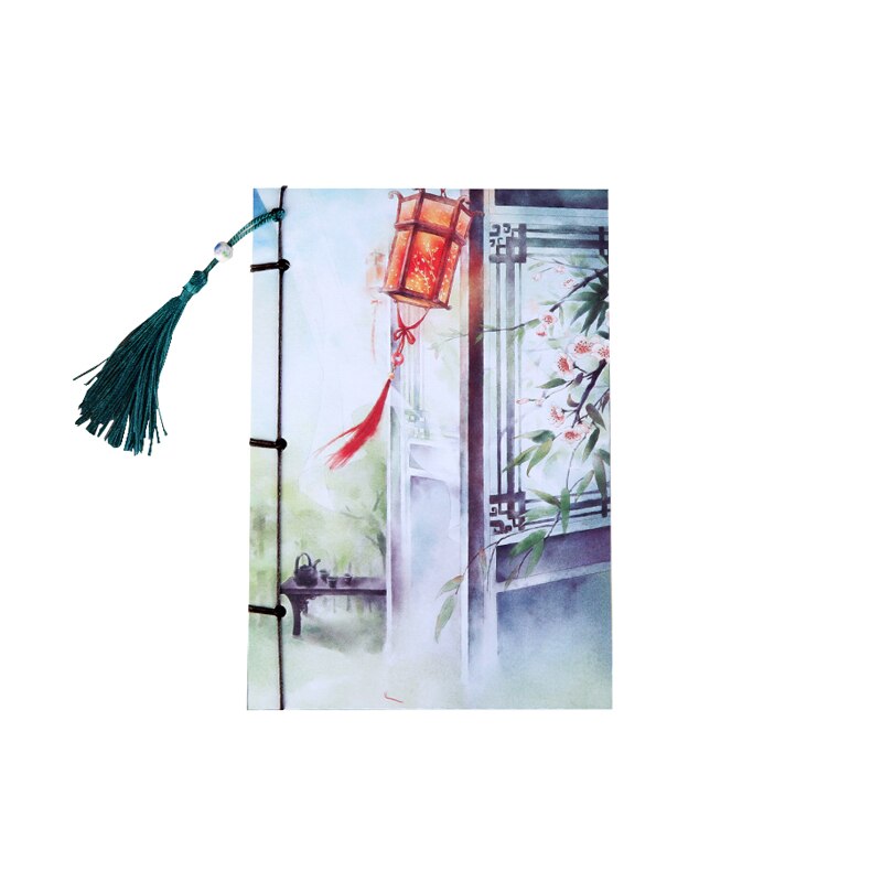Vintage Notebook Chinese Style Notebook Retro Tassel Handmade Sketchbook Diary Book Stationery School Supplies: Style 4