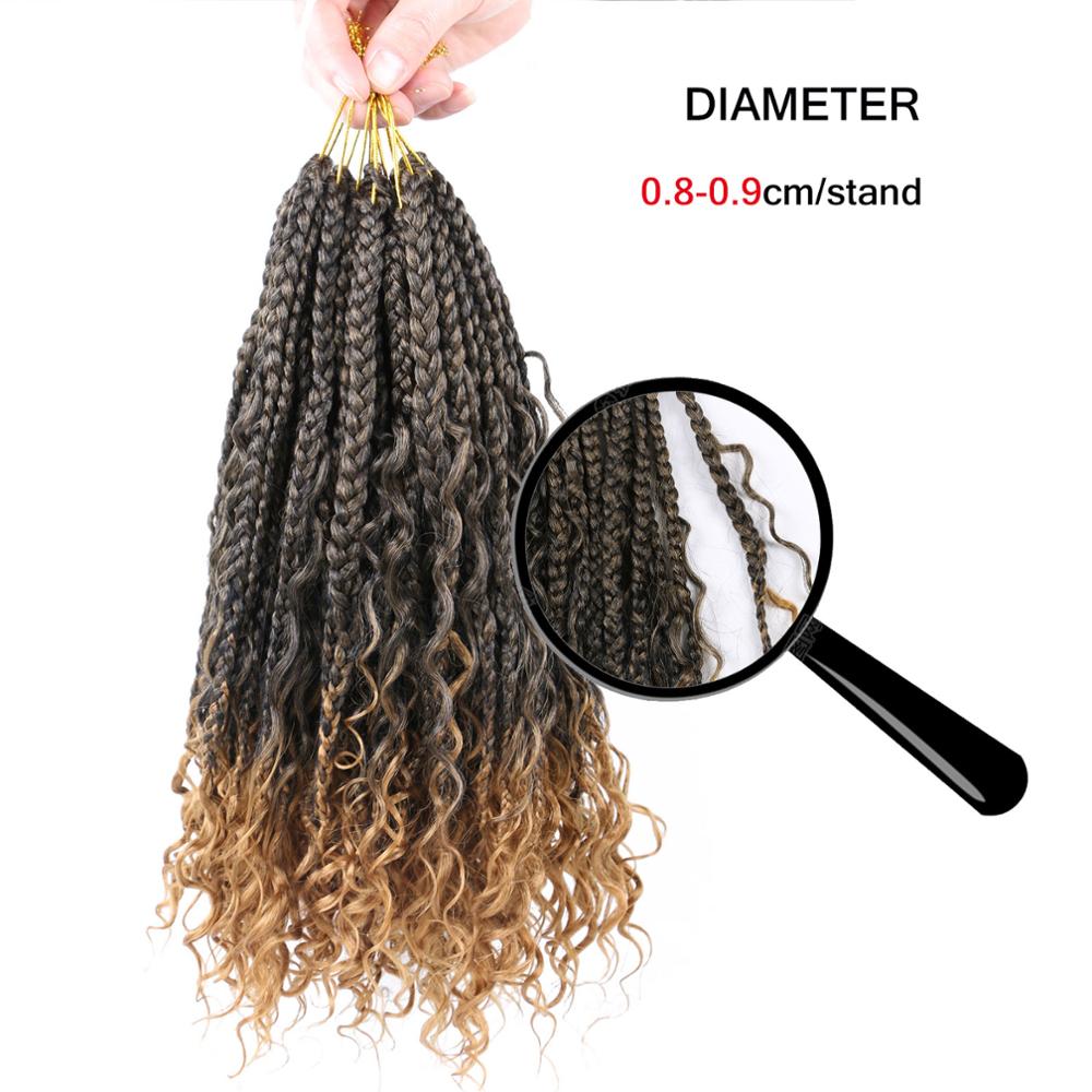 Crochet Box Braids Curly Ends 14 Inch Bohemian Box Braids Crochet Hair for Black Women 3X Crochet Braid Hair Extensions