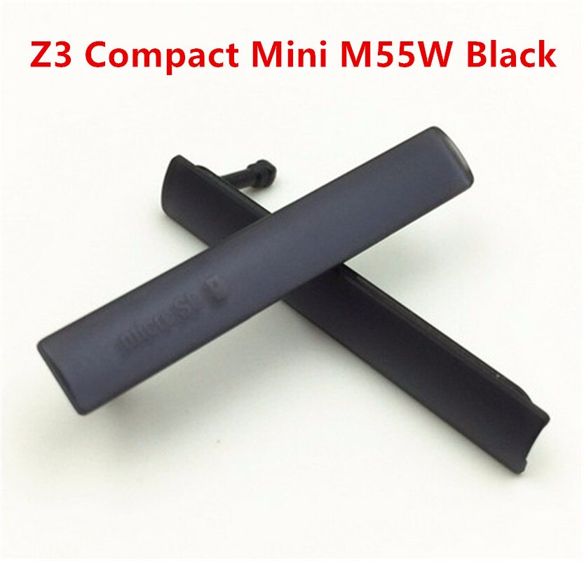 Cubierta de puerto de carga USB para Sony Xperia Z3 mini Z3 Compact M55W D5803 D5833, nueva ranura para Puerto SD, 100%: Black