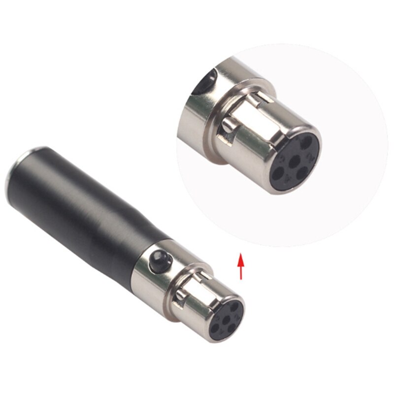 Xlr mini 3 pin hann  til 4 pin kvinnelig o adapter støpsel kontakt hei-fi signal omformer adapter til mikrofon høyttaler