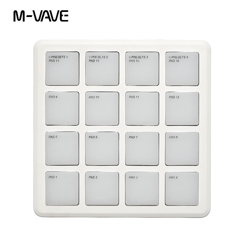 M-VAVE SK-16 SMC-PAD Pocket Pad Portable Wireless MIDI Controller 16 Pads Suitable Percussion Keyboard USB-C Interface