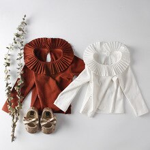 MILANCEL Neue Baby Hemden Volle Hülse Hemden für Babys schlicht Hemd Baby Kleidung Rüschen Kragen Baby Bluse