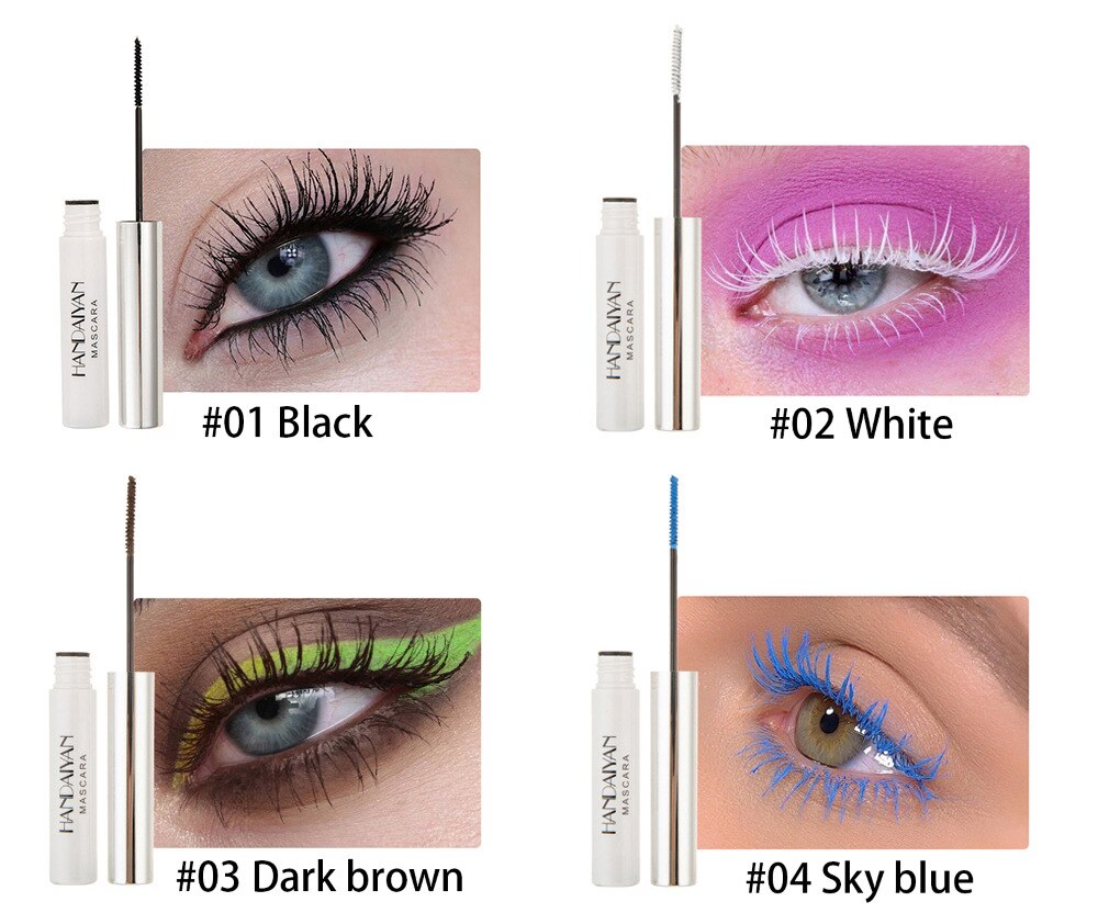 1pcs Color Mascara Waterproof 4d Silk Fibre Express Mascara Long-lasting Curling Lengthening Color Mascara 5ml