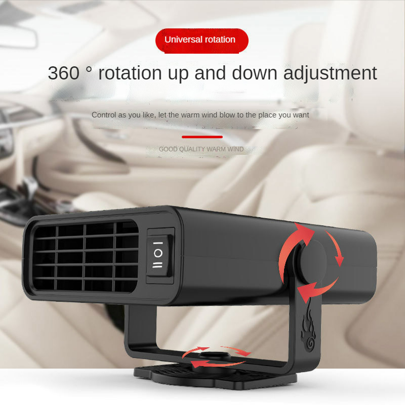 12V/24V Car Heater 500W Portable 360 Degree Adjustable Electric Heater Cooling Fan Air Purifier Windscreen Defogging Defroster