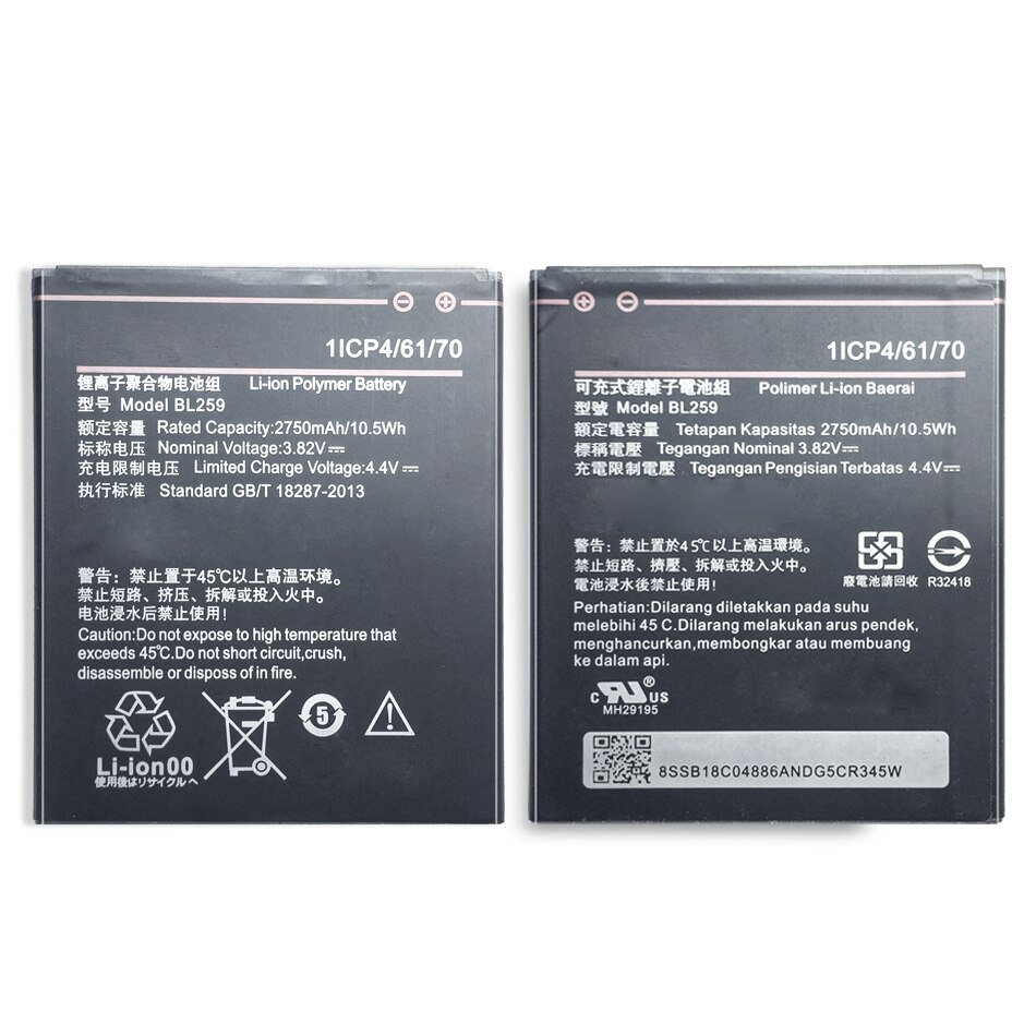 BL259 Voor Lenovo Vibe K5 Plus K32C30 K32C36 Citroen 3 3S Vibe K5 A6020a40 A6020 A40 2750 Mah Bl 259 Batterij Voor Vibe K5 Plus