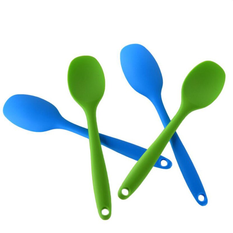 Cake Boter Spatel Siliconen Lepel Mengen Lepel Lange Steel Kookgerei Servies Keuken Soep Lepels Mixer Koken Gereedschap