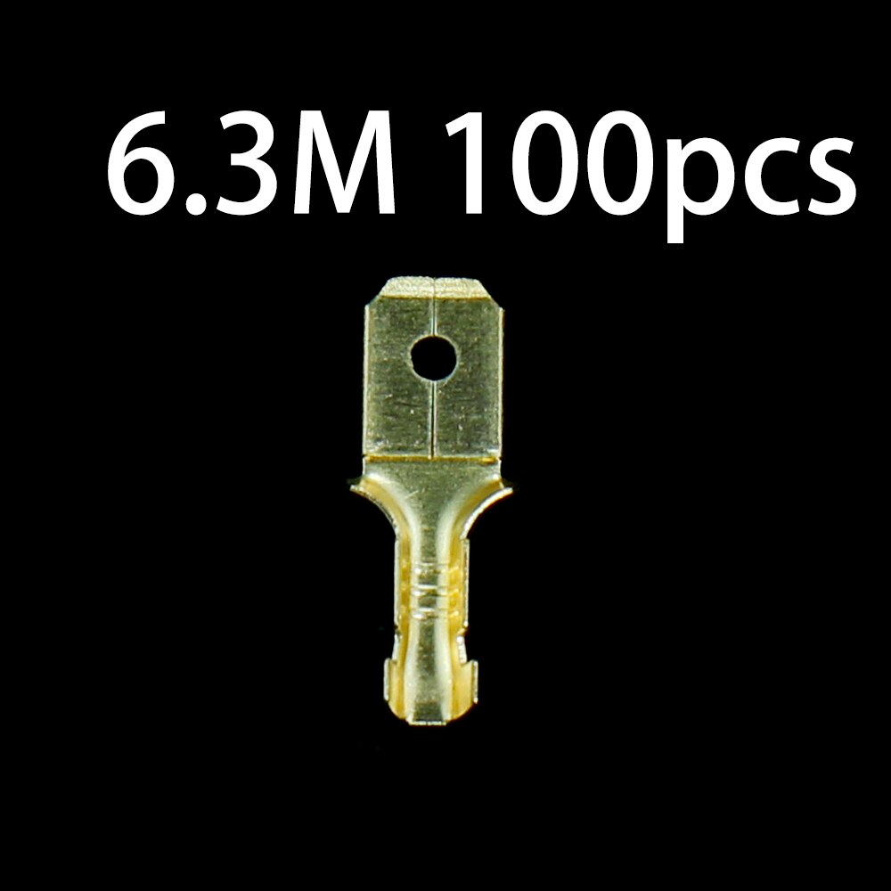2.8/4.8/6.3Mm Golden Geïsoleerde Wire Crimp Terminal Universele Wond Connector Plug Voorjaar Insert Quick En Eenvoudige terminal Schede: 6.3M 100PCS J