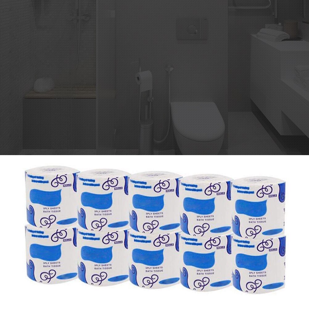 10 Pack Home Bath Paper Bath Toilet Roll Paper Toilet Paper White Toilet Paper Toilet Roll Tissue Roll 4Ply Paper Towels Tissue