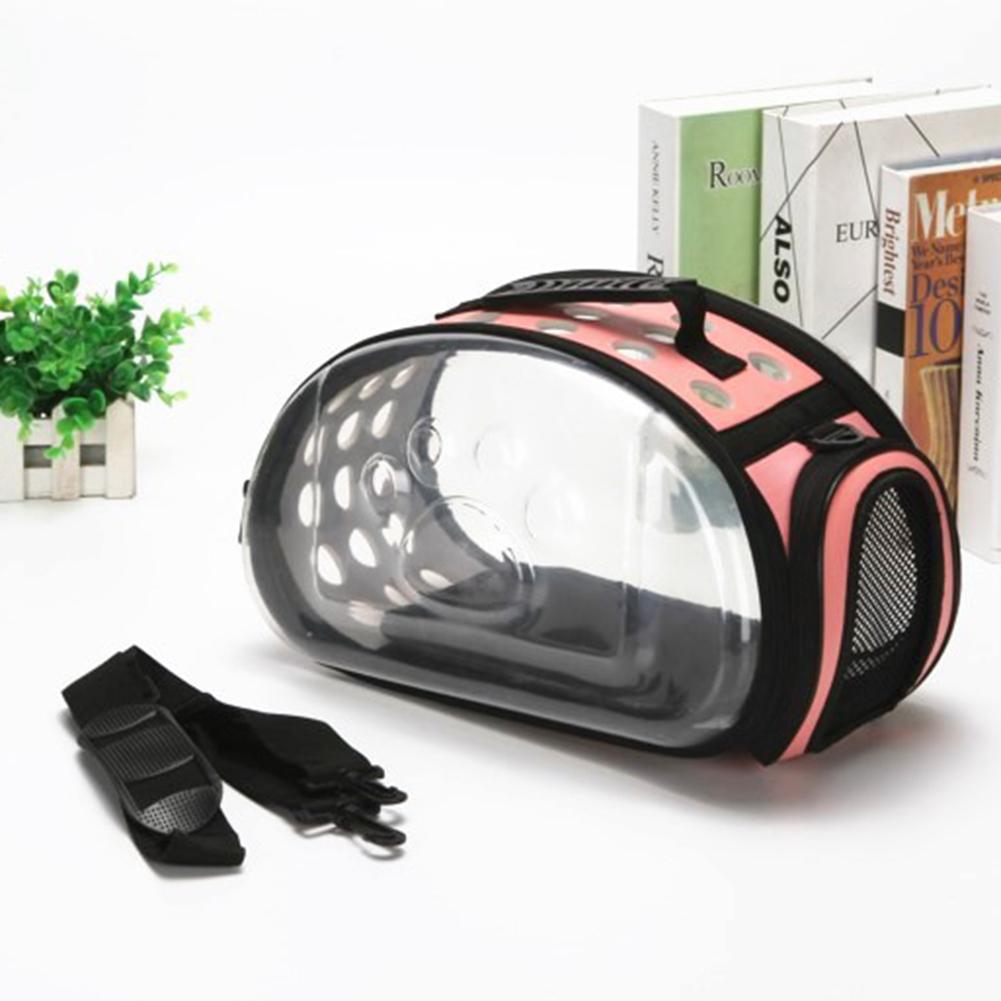 Transparante Puppy Hond Kat Draagtassen Carrier Bag Ruimte Capsule Opvouwbare Ademend Huisdier Reistas Outdoor Rugzak: Pink