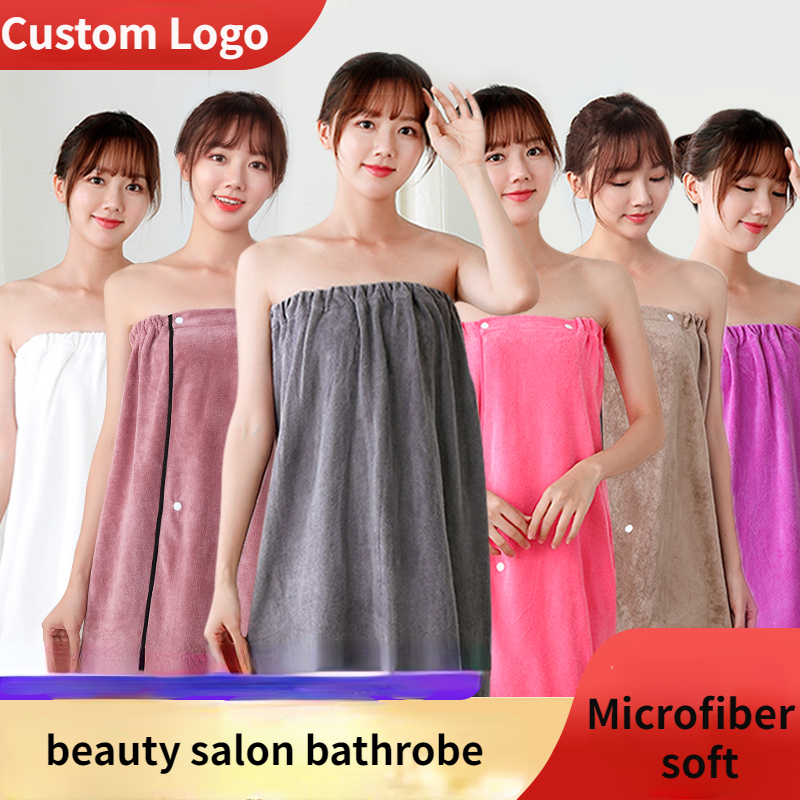 Albornoz de microfibra portátil para mujer, Toalla de baño suave para ducha para adultos, traje de salón de belleza para el hogar, toallas de sauna, baño