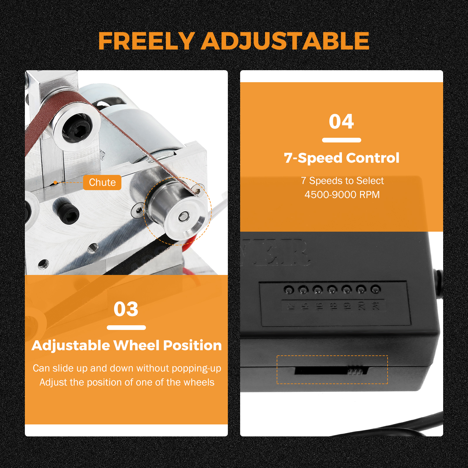 Mini Electric Belt Sander with 10 Abrasive Belt 7 Gears Multifunctional Polisher Knife Edges Sharpener Grinder Grinding Machine