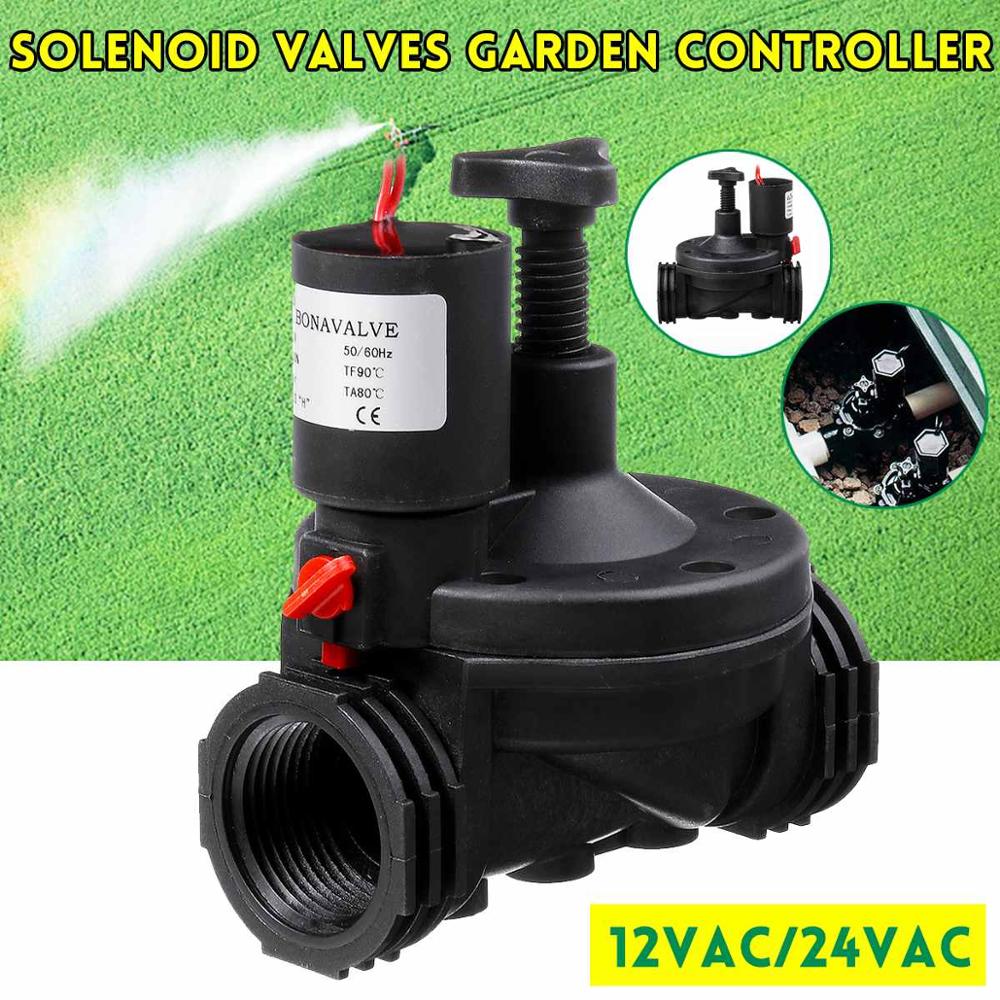 Garden Industrial Irrigation Spray Valve 12V/24V AC/DC Solenoid Valves Garden Controller for Garden Yard Garden Water Timers