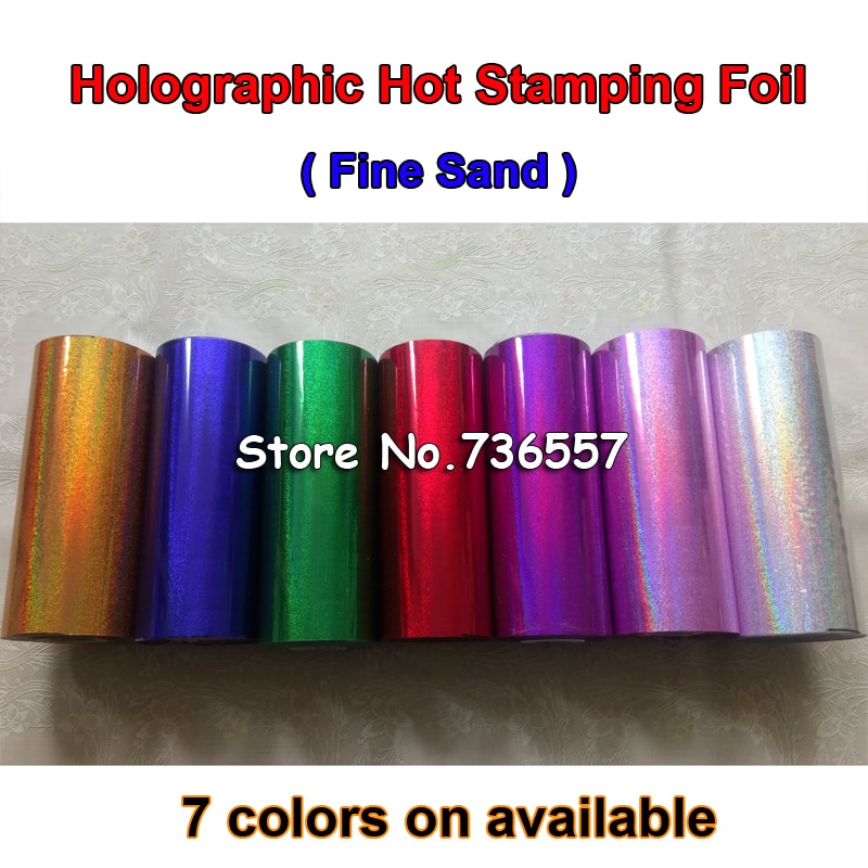 Stamping Folie Papier Roll Holografische Fijn Zand Folie Of Plastic 16Cm X 120M Goud Zilver Groen Rood paars Blauw Roze Voor Kiezen