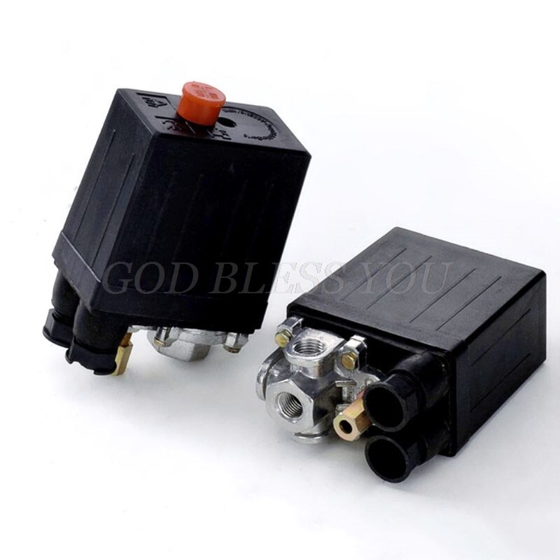 Heavy Duty Air Compressor Pressure Switch Control Valve 90 PSI -120 PSI Black