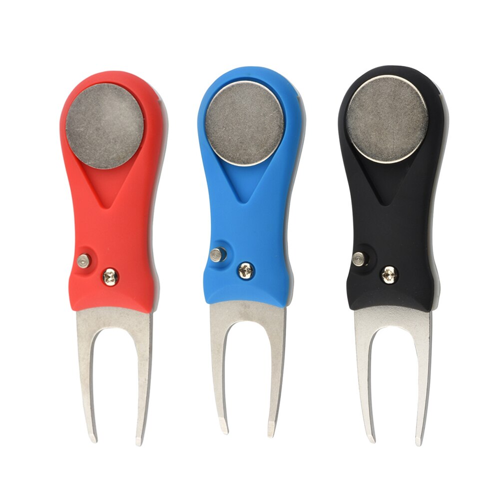 Foldable Golf Divot Tool Switchblade Pitch Cleaner Golf Pitchfork Putting Green Fork Golf Accessories