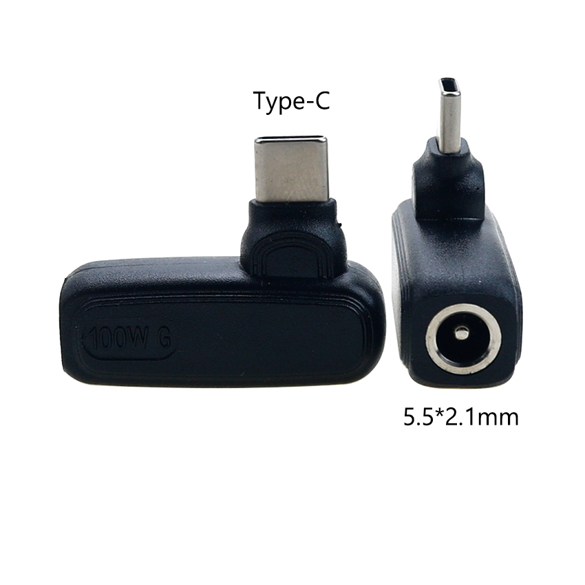 1 stk. 100w dc-strømstik hun- til usb type c-hanstikadapter universel bærbar computerstrømadapter pd-strømadapterstik: Orange