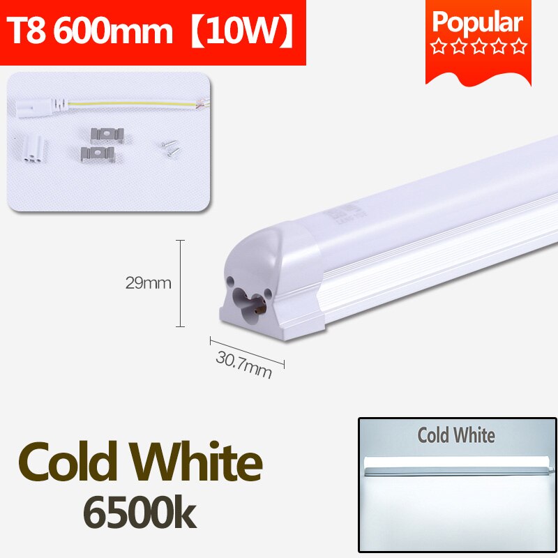 T8 T5 Led Leuchtstoffröhre 220V Rohr Led 120cm 60cm T8 Wand Lampe Lampe Licht Lampara 5W 20W Tobe lampa 2FT 4FT Home Küche Beleuchtung: 1pcs 10W Cold White