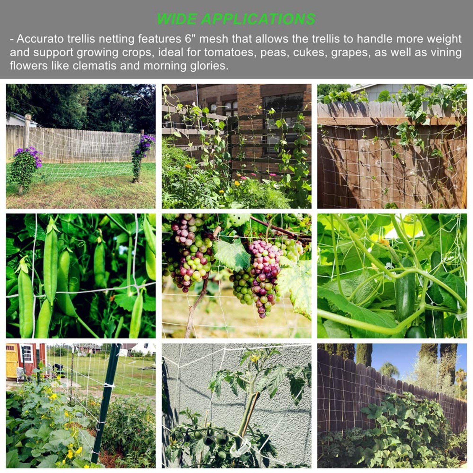 5 X 15ft Plant Trellis Netting Heavy-duty Polyester Plant Support Vine Climbing Hydroponics Garden Net Accessories Multi Use