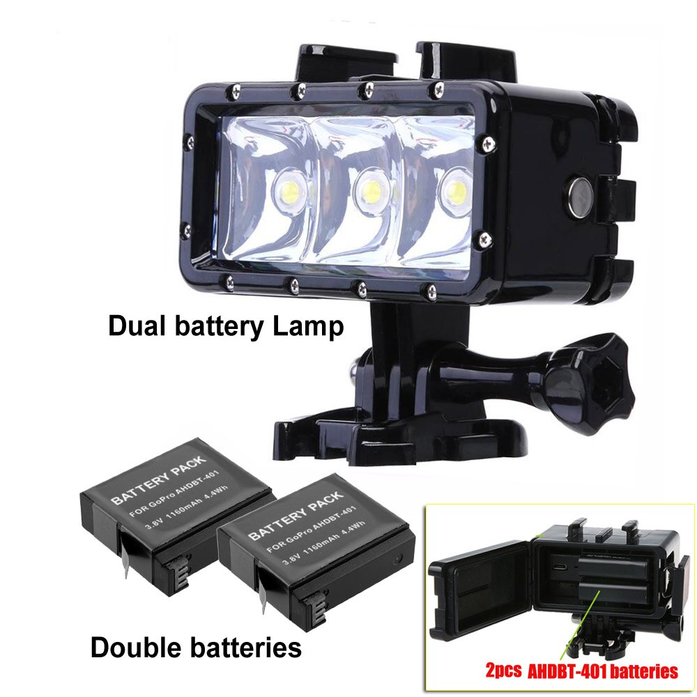 Lámpara de buceo de 45M, luz de Flash impermeable para GoPro Hero 5 7/8, accesorios para cámara de vídeo Xiaomi mijia Yi 4K SJCAM: Lamp3
