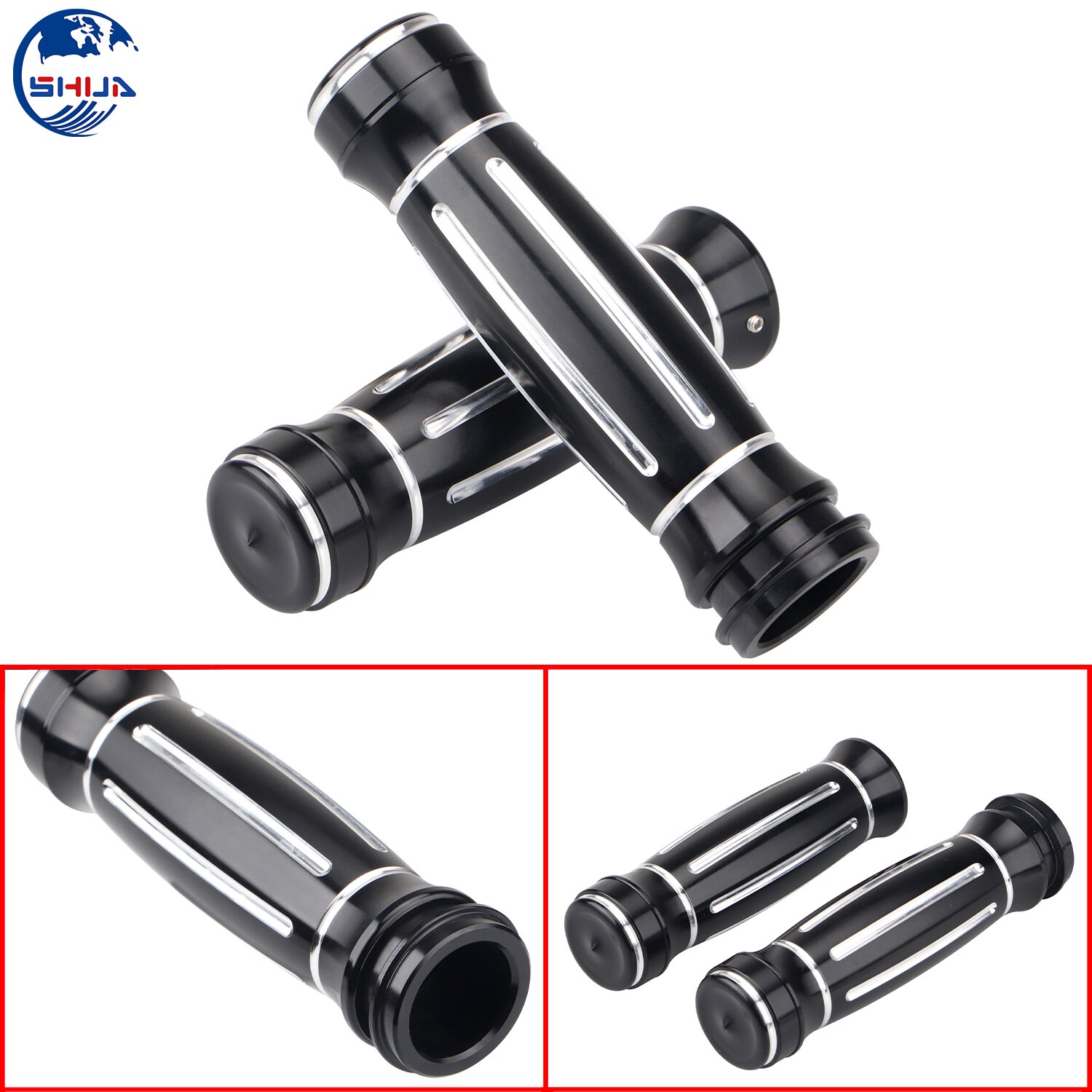 1'' Motorcycle Hand Grips Soft Touch Comfort Handle Grip CNC For Harley Touring Softail Electronic Throttle Handle Bar Grip