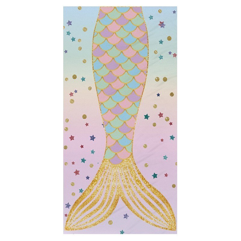 Dunne Microfiber Zachte Strand Handdoeken Mooie Kleurrijke Schaal 3d Print Douche Reizen Handdoek Rechthoekige Strandlaken Met Tasje: Beach Towel 2