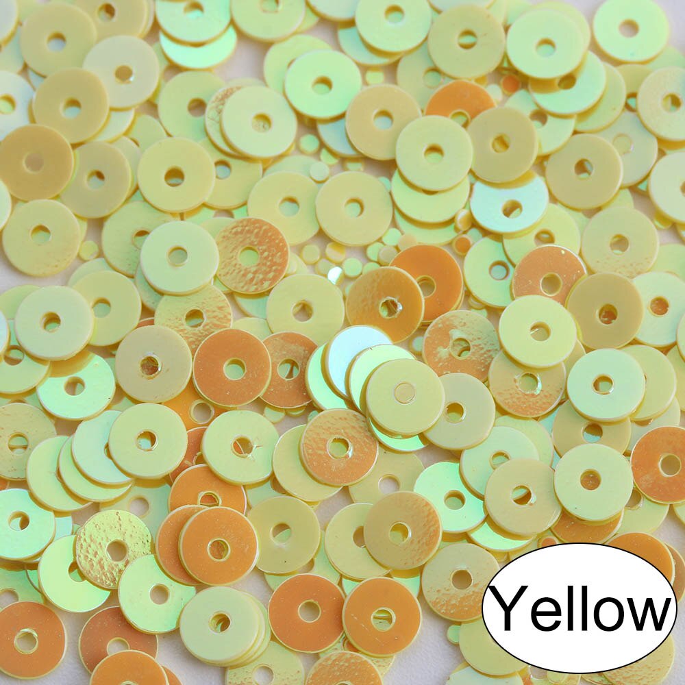 1000 stuks/zak 4mm veelkleurige losse plastic pailletten voor thuis, feest, bruiloft, decoratie, versiering, doe-het-zelf, knutselen, naaien, accessoires: Geel