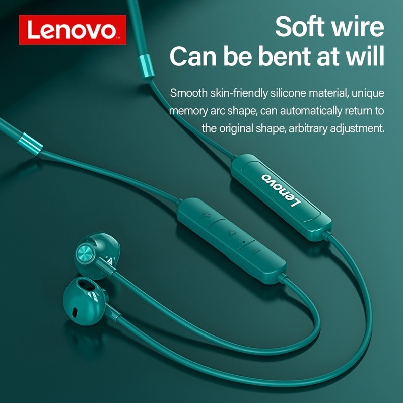 Lenovo SH1 Draadloze Koptelefoon Bluetooth 5.0 Nekband Hoofdtelefoon Hifi Sound Sport Headset Magnetische IPX5 Waterdichte Oordopjes Met Microfoon